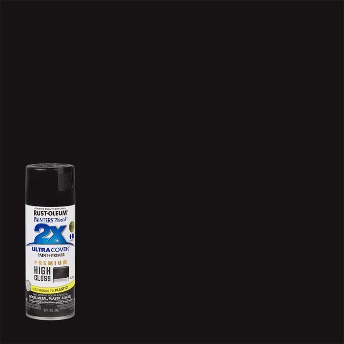 Rust-Oleum Painter's Touch 2X Ultra Cover High-Gloss Black Paint+Primer Spray Paint 12 oz (Pack of 6)