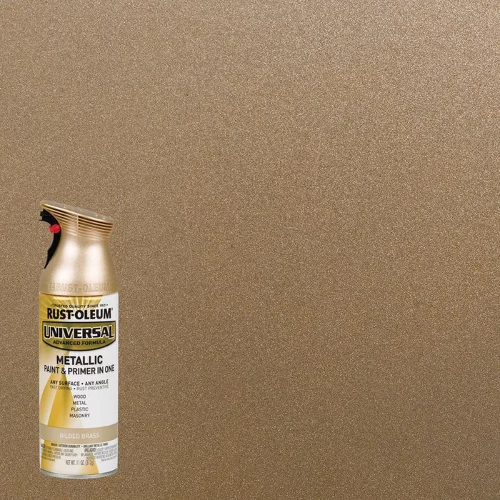Rust-Oleum Universal Metallic Gilded Brass Spray Paint 11 oz (Pack of 6)