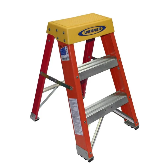 Werner 2 ft. H Fiberglass Step Ladder Type IA 300 lb. cap.