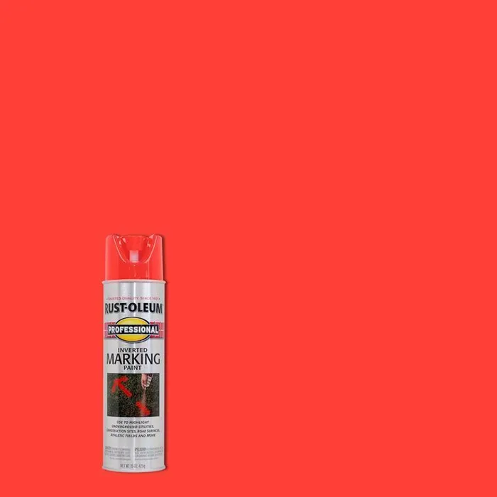 Rust-Oleum Professional Fluorescent Red-Orange Inverted Marking Paint 15 oz (Pack of 6)