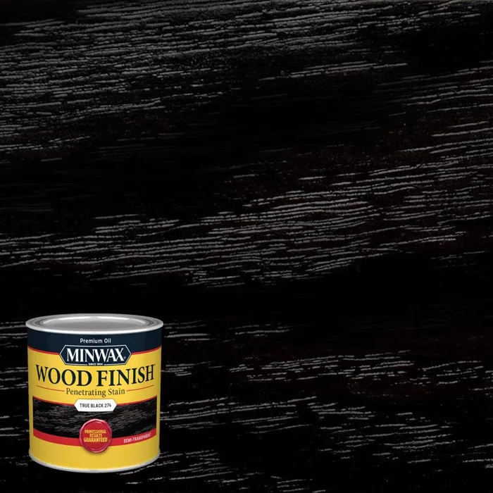 Minwax Wood Finish Semi-Transparent True Black Oil-Based Penetrating Wood Stain 1/2 pt