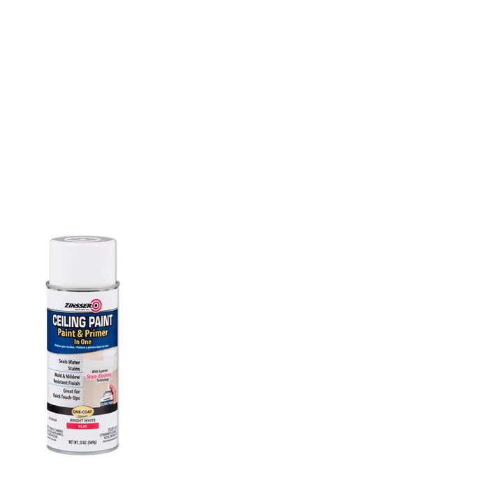 Zinsser Flat Bright White Water-Based Ceiling Paint and Primer in One Interior 13 oz (Pack of 6)