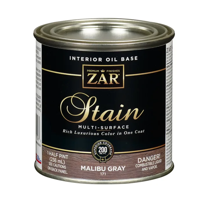 ZAR Solid Malibu Gray Oil-Based Polyurethane Wood Stain 1/2 pt (Pack of 6)