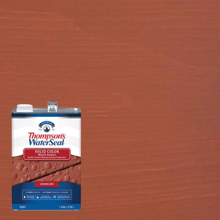 Thompson's WaterSeal Solid Sedona Red Water-Based Acrylic/Alkyd/Urethane Waterproofing Wood Stain an (Pack of 4)