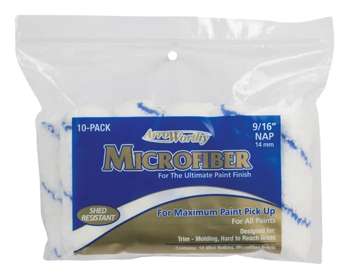 ArroWorthy Microfiber 4 in. W X 9/16 in. Mini Paint Roller Cover 10 pk