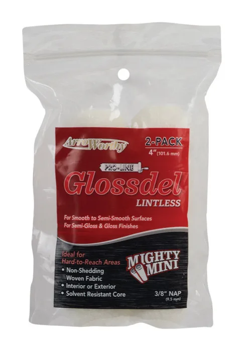 ArroWorthy ProLine Glossdel Woven 4 in. W X 3/8 in. Mini Paint Roller Cover 2 pk (Pack of 12)