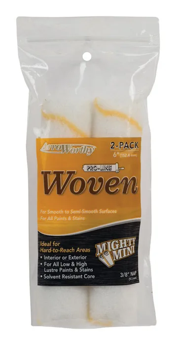 ArroWorthy ProLine Woven 6.5 in. W X 3/8 in. Mini Paint Roller Cover 2 pk (Pack of 12)