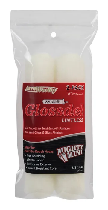 ArroWorthy Woven 6.5 in. W X 3/8 in. Mini Paint Roller Cover 2 pk (Pack of 12)