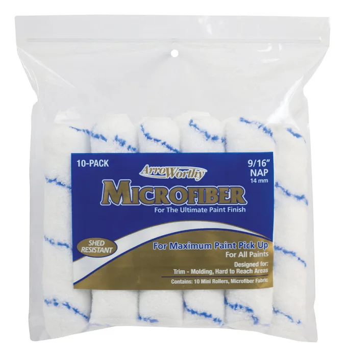 ArroWorthy Microfiber 6.5 in. W X 9/16 in. Mini Paint Roller Cover 10 pk (Pack of 6)