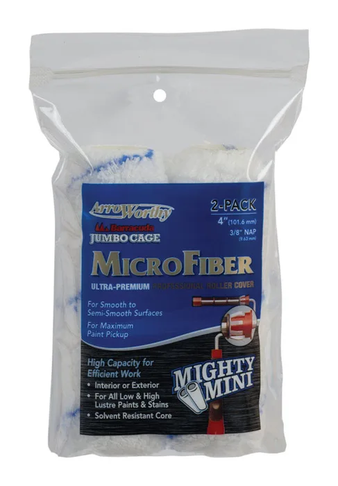 ArroWorthy Microfiber 4 in. W X 3/8 in. Jumbo Paint Roller Cover 2 pk