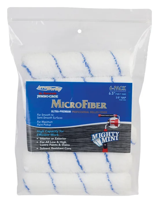 ArroWorthy Barracuda Microfiber 6.5 in. W X 3/8 in. Jumbo Paint Roller Cover 6 pk (Pack of 6)