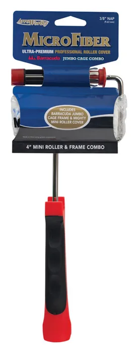 ArroWorthy 4 in. W Jumbo Mini Paint Roller Frame and Cover Threaded End