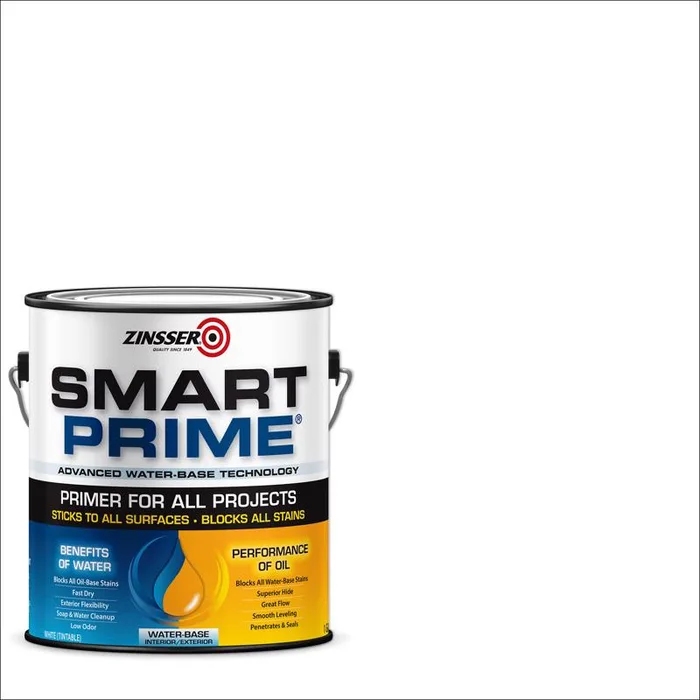 Zinsser Smart Prime White Smooth Water-Based Acrylic Primer 1 gal (Pack of 2)