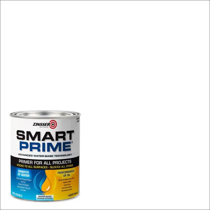 Zinsser Smart Prime White Water-Based Primer 1 qt (Pack of 6)