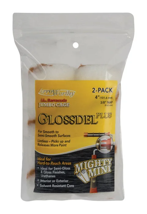 ArroWorthy Glossdel Plus Woven 4 in. W X 3/8 in. Jumbo Paint Roller Cover 2 pk