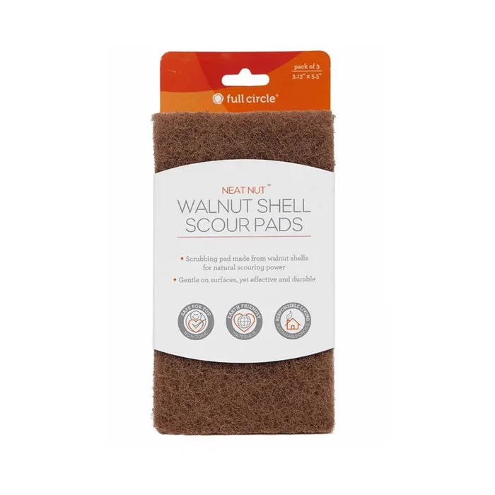 Full Circle Neat Nut Medium Duty Scouring Pad For Multi-Purpose 5.5 in. L 3 pk (Pack of 6)