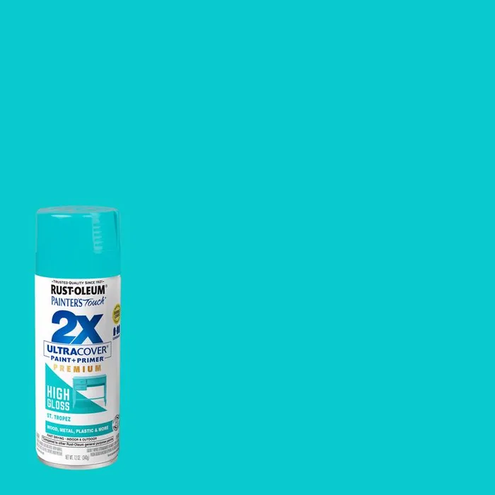 Rust-Oleum Painter's Touch 2X Ultra Cover High-Gloss St Tropez Paint+Primer Spray Paint 12 oz (Pack of 6)