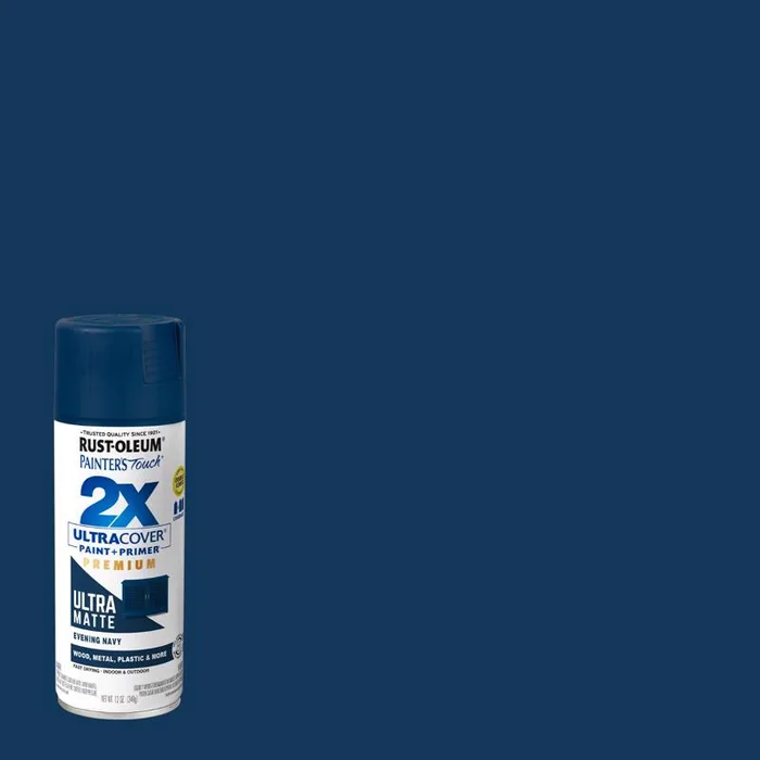 Rust-Oleum Painter's Touch Ultra Matte Evening Navy Paint+Primer Spray Paint 12 oz (Pack of 6)