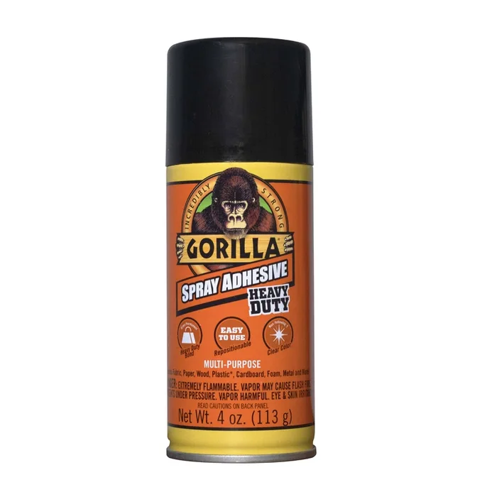 Gorilla Heavy Duty Super Strength Clear Spray Adhesive 4 oz (Pack of 4)