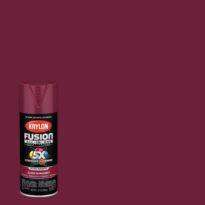 Krylon Fusion All-In-One Gloss Burgundy Paint+Primer Spray Paint 12 oz (Pack of 6)