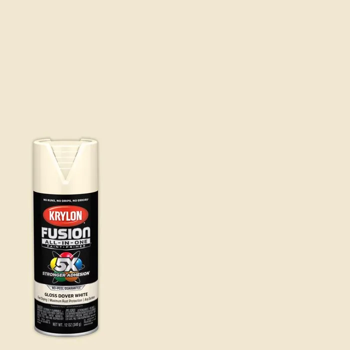 Krylon Fusion All-In-One Gloss Dover White Paint+Primer Spray Paint 12 oz (Pack of 6)