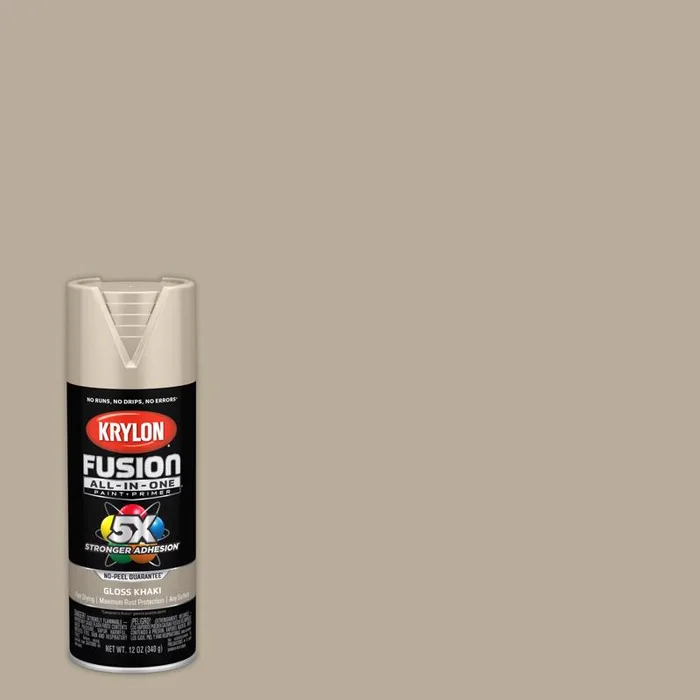 Krylon Fusion All-In-One Gloss Khaki Paint+Primer Spray Paint 12 oz (Pack of 6)