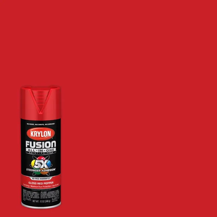 Krylon Fusion All-In-One Gloss Red Pepper Paint+Primer Spray Paint 12 oz (Pack of 6)