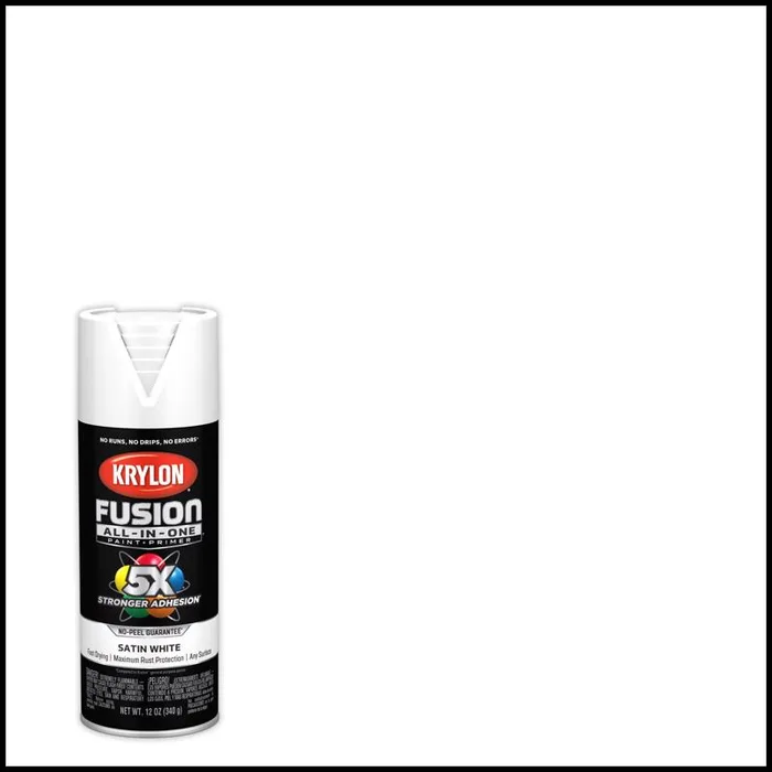 Krylon Fusion All-In-One Satin White Paint+Primer Spray Paint 12 oz (Pack of 6)