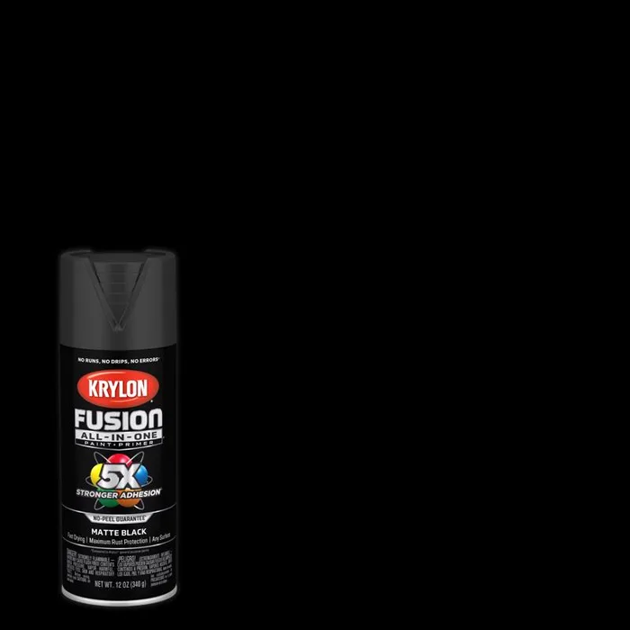 Krylon Fusion All-In-One Matte Black Paint+Primer Spray Paint 12 oz (Pack of 6)