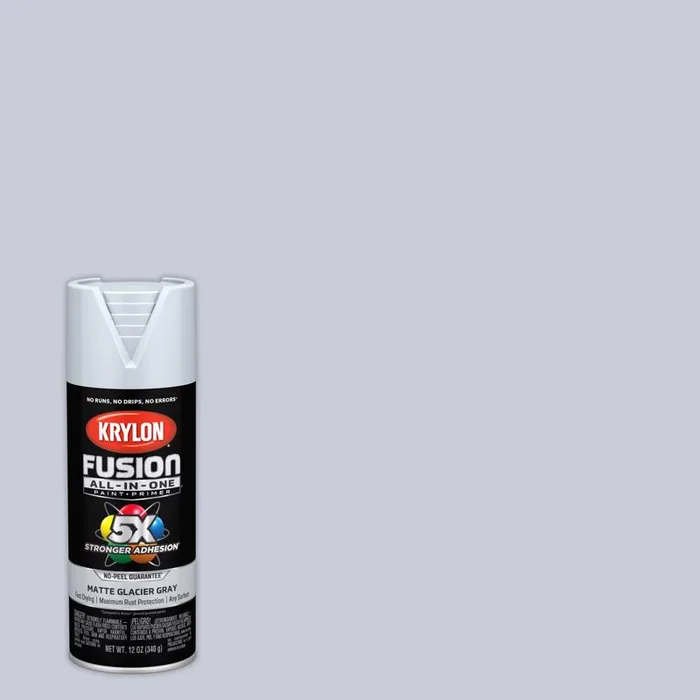Krylon Fusion All-In-One Matte Glacier Gray Paint+Primer Spray Paint 12 oz (Pack of 6)