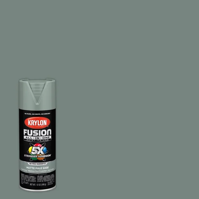 Krylon Fusion All-In-One Matte Pale Sage Paint+Primer Spray Paint 12 oz (Pack of 6)