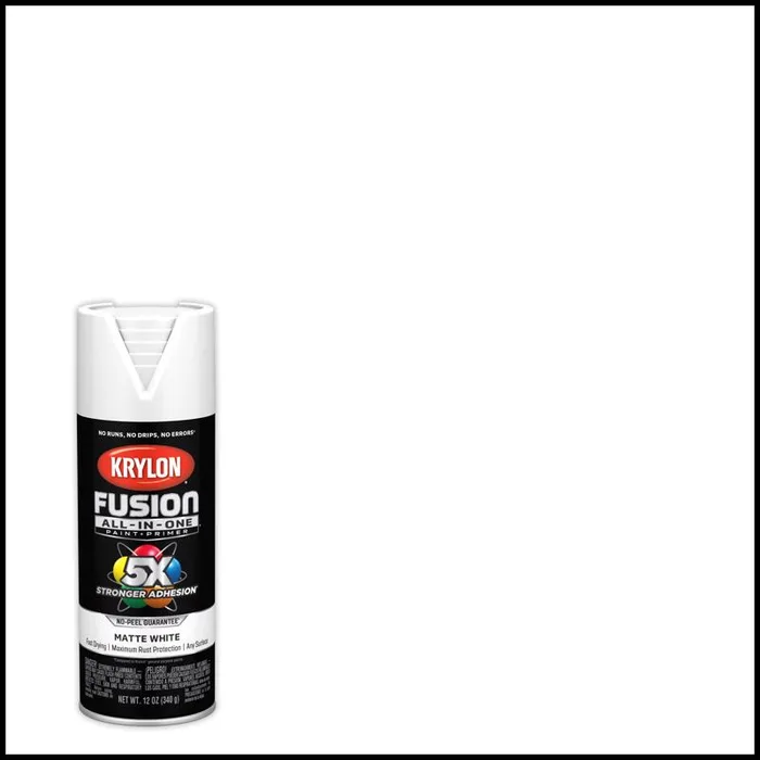 Krylon Fusion All-In-One Matte White Paint+Primer Spray Paint 12 oz (Pack of 6)