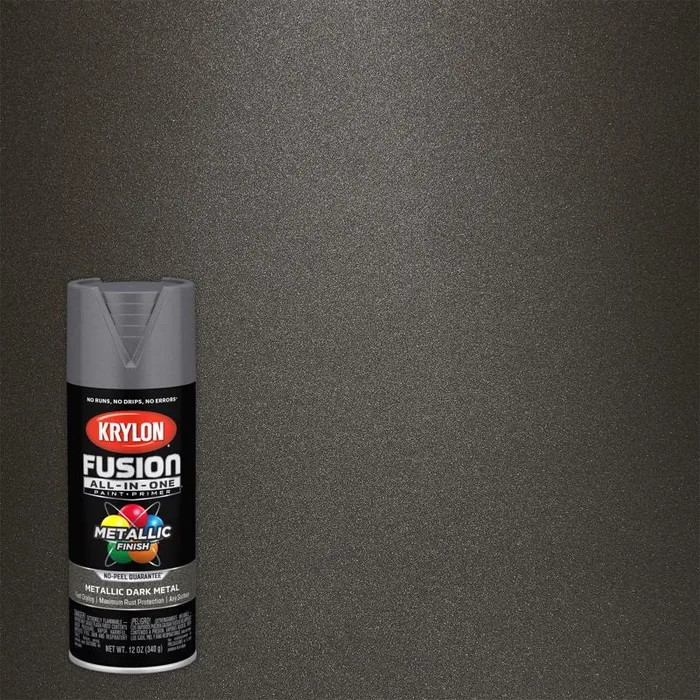 Krylon Fusion All-In-One Metallic Dark Metal Paint+Primer Spray Paint 12 oz (Pack of 6)