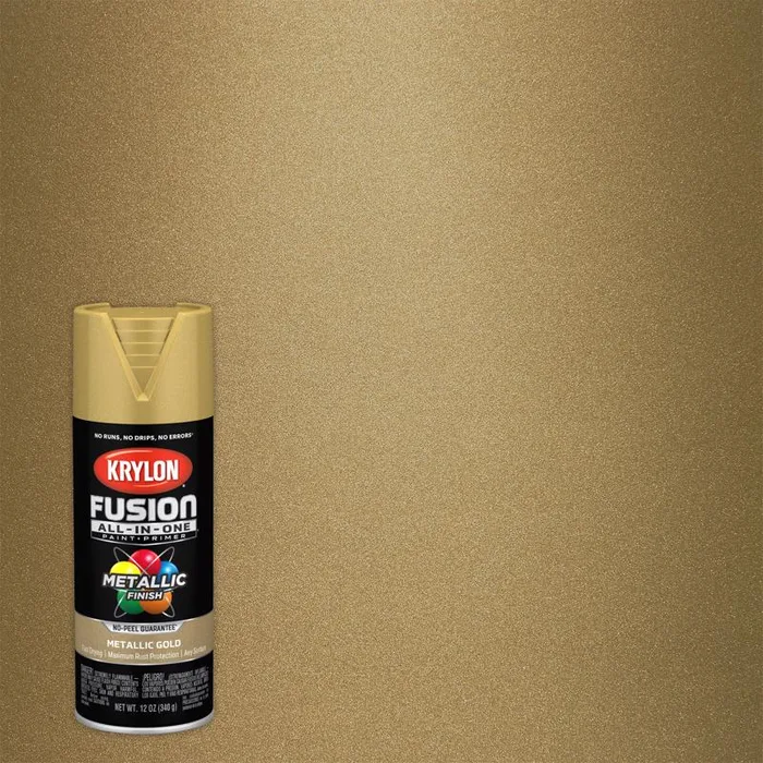 Krylon Fusion All-In-One Metallic Gold Paint+Primer Spray Paint 12 oz (Pack of 6)