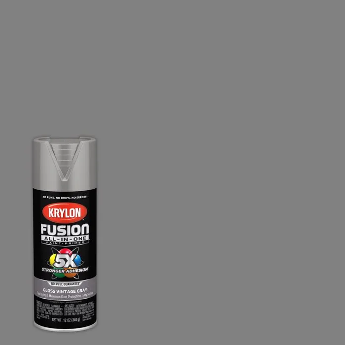 Krylon Fusion All-In-One Gloss Vintage Gray Paint+Primer Spray Paint 12 oz (Pack of 6)
