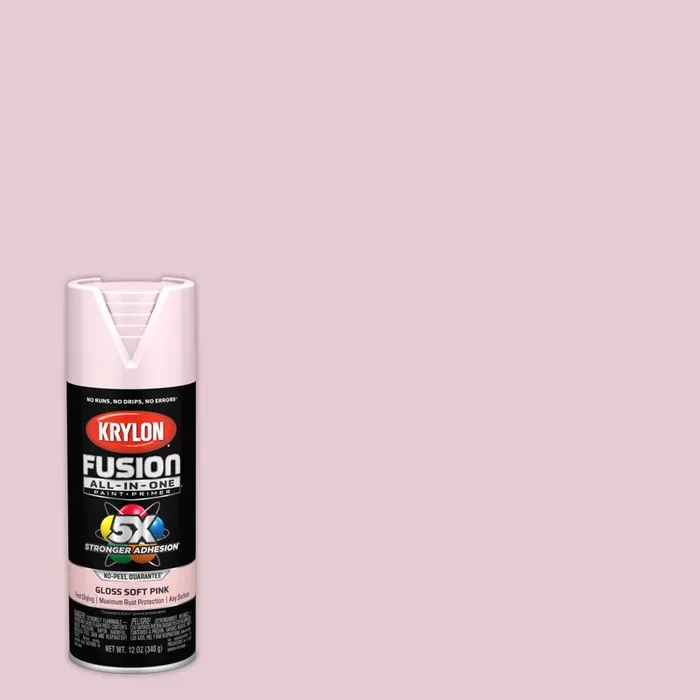 Krylon Fusion All-In-One Gloss Soft Pink Paint+Primer Spray Paint 12 oz (Pack of 6)
