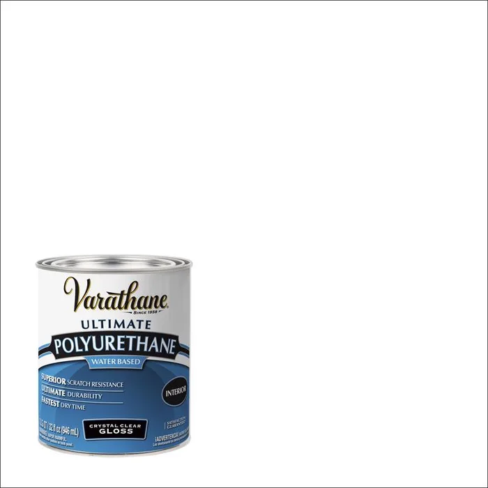 Varathane Ultimate Gloss Crystal Clear Water-Based Polyurethane 1 qt (Pack of 2)