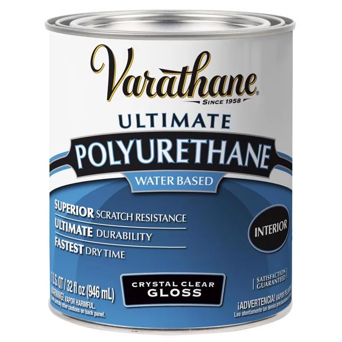 Varathane Ultimate Semi-Gloss Crystal Clear Water-Based Polyurethane 1 qt (Pack of 2)