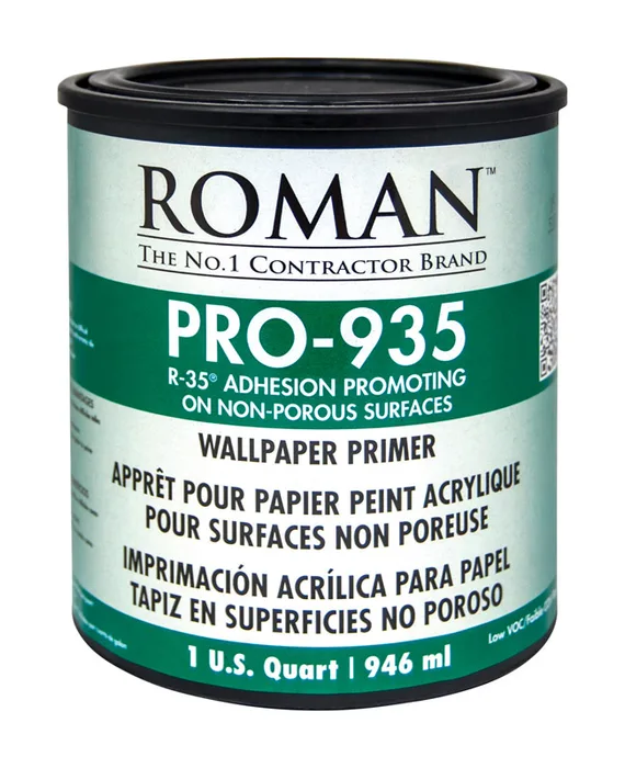 Roman R-35 Clear Water-Based Acrylic Wallcovering Primer 1 qt (Pack of 6)