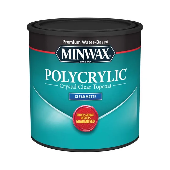 Minwax Polycrylic Matte Crystal Clear Water-Based Polycrylic Protective Finish 0.5 pt (Pack of 4)