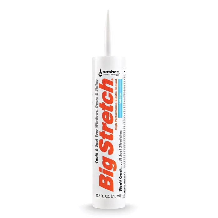 Sashco Big Stretch White Elastomeric Acrylic Latex Door/Siding/ Window Caulk 10.5 oz (Pack of 12)