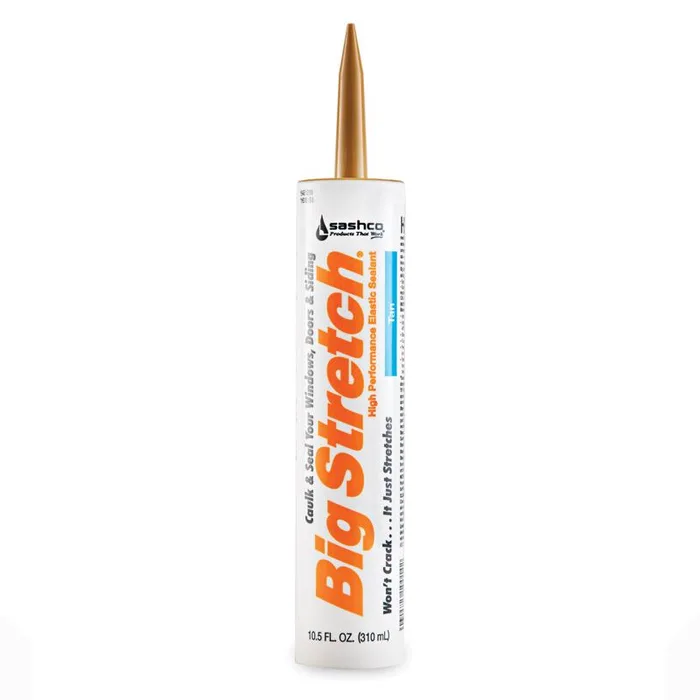 Sashco Big Stretch Tan Elastomeric Acrylic Latex Door/Siding/ Window Caulk 10.5 oz (Pack of 12)