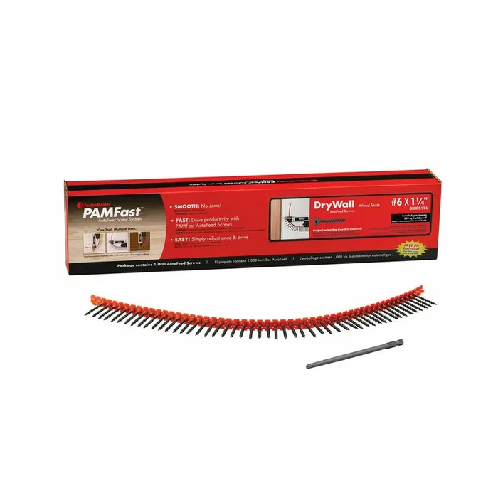 FastenMaster PAMFast No. 6 X 1-1/4 in. L Phillips Coarse Collated Drywall Screws 1000 pk