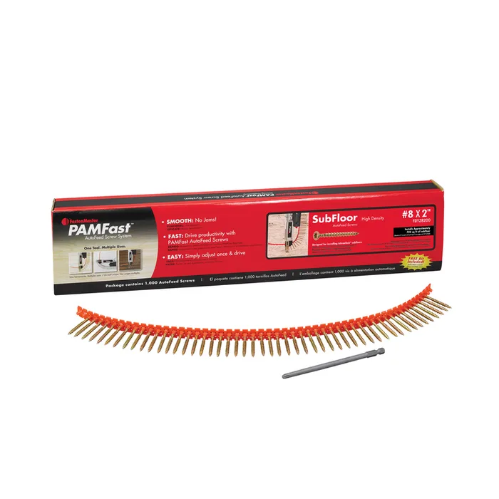 FastenMaster PAMFast No. 8 X 2 in. L Star Yellow Zinc Coarse Collated Subfloor Screws 1000 pk