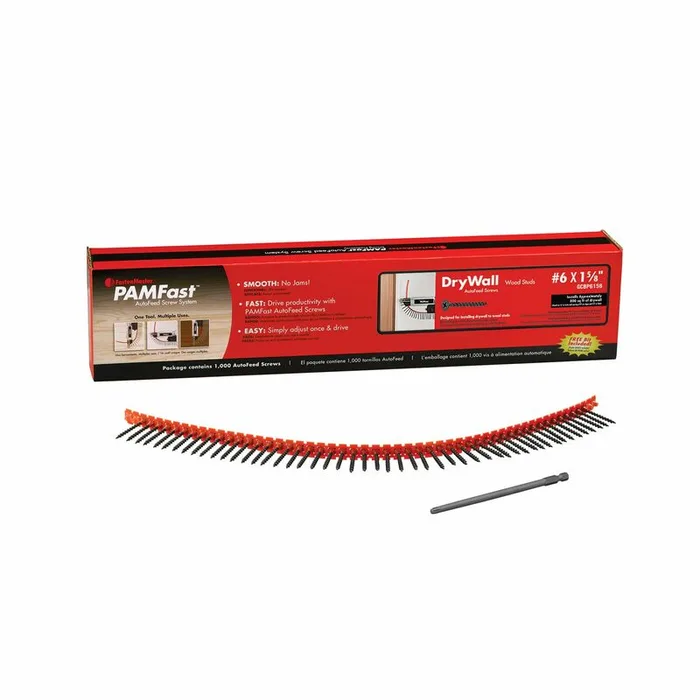FastenMaster PAMFast No. 6 X 1-5/8 in. L Phillips Coarse Collated Drywall Screws 1000 pk