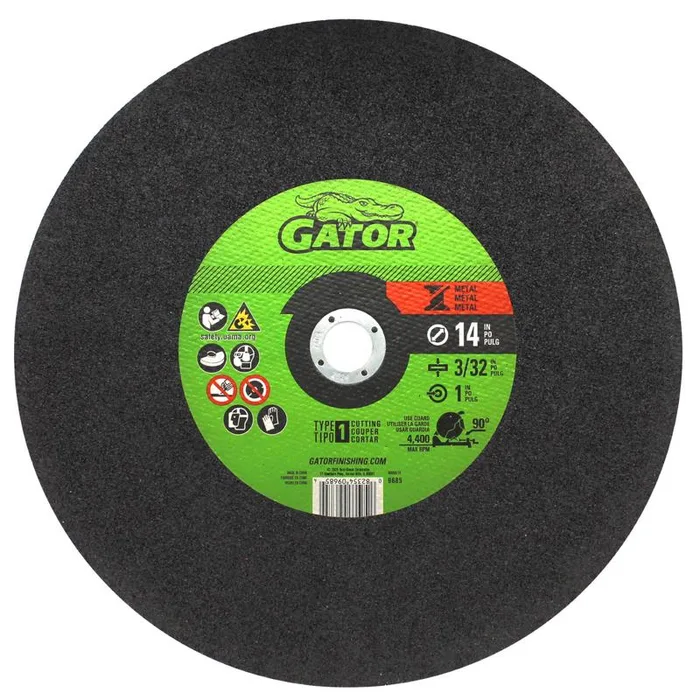 Gator 14 in. D X 1 in. X 3/32 in. thick Aluminum Oxide Type 1 Metal Cut-Off Blade 1 pc