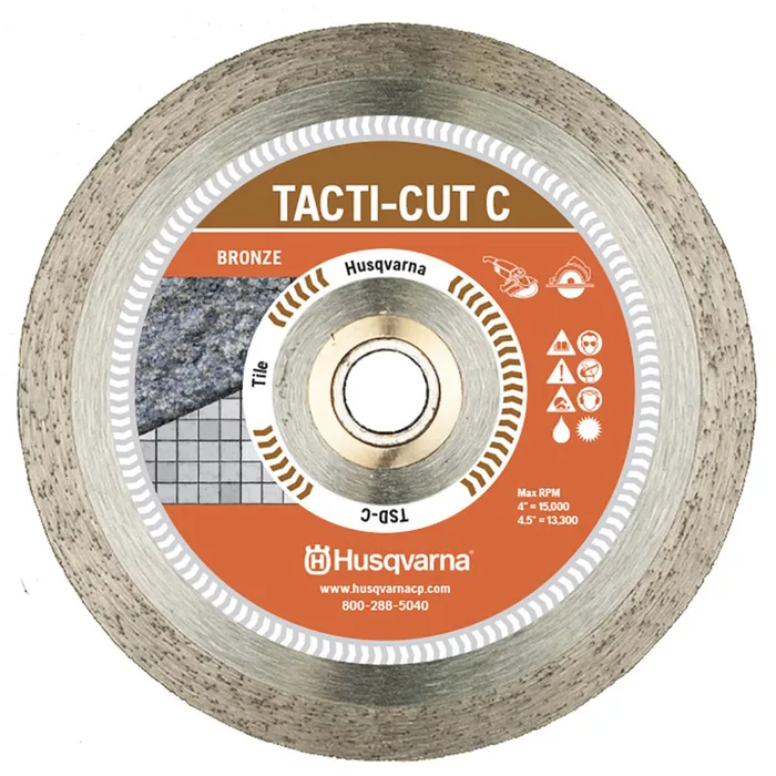 Husqvarna Tacti-Cut Dri Disc 4-1/2 in. D X 7/8 in. Steel Continuous Rim Diamond Saw Blade 1 pk