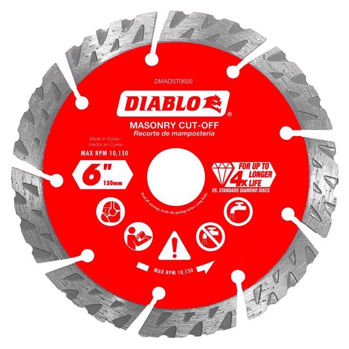 Diablo 6 in. D X 7/8 in. X .094 in. thick Diamond Segmented Turbo Masonry Cut-Off Disc