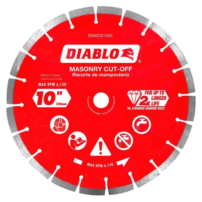 Diablo 10 in. D X 7/8 in. X .094 in. thick Diamond Segmented Masonry Cut-Off Disc 1 pk