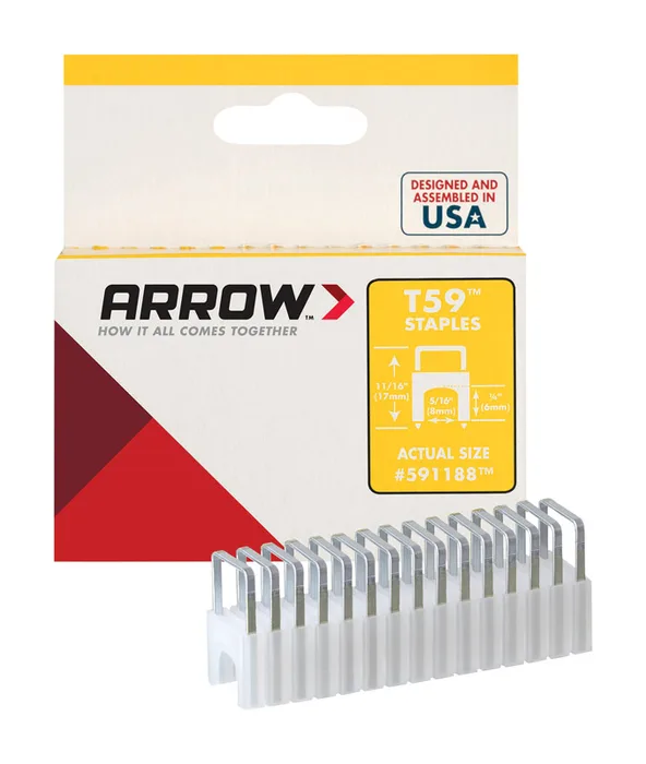 Arrow T59 5/16 in. W X 11/16 in. L 18 Ga. Wide Crown Insulated Staples 300 pk